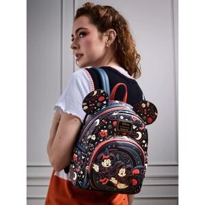 Loungefly Disney Mickey and Minnie Halloween Ears Glow in the Dark Mini Backpack